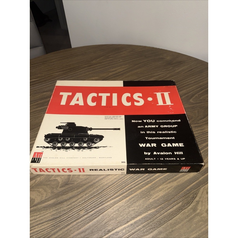 Tactics II 1961 Avalon Hill Realistic War Board Game Military Chess Style Game